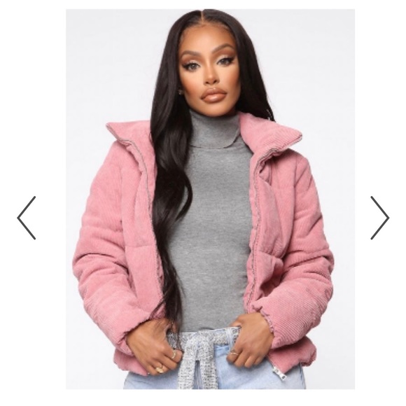 Fashion Nova Jackets & Coats Fashionnova Pink Corduroy Puffer